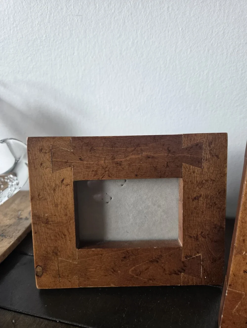 Vintage Wood Picture Frame Set with Exposed Dovetail Joinery Artisan Style